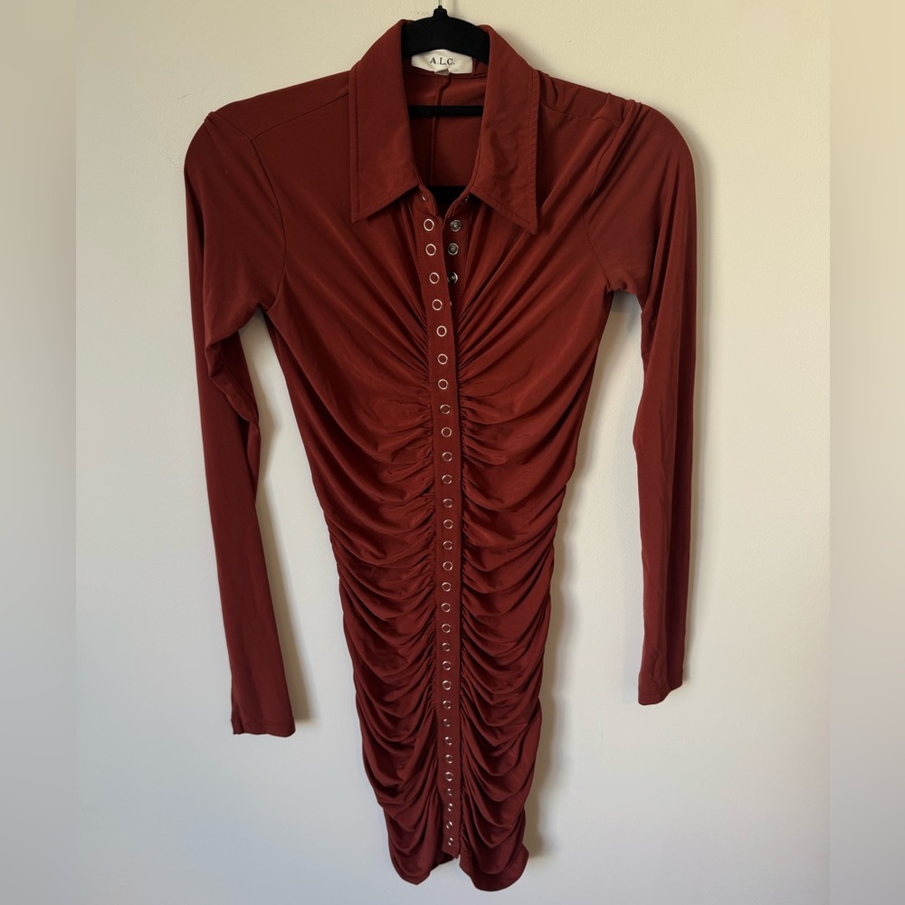 ALC Larsen Ruched Dress - Size XS - Picture 10 of 16